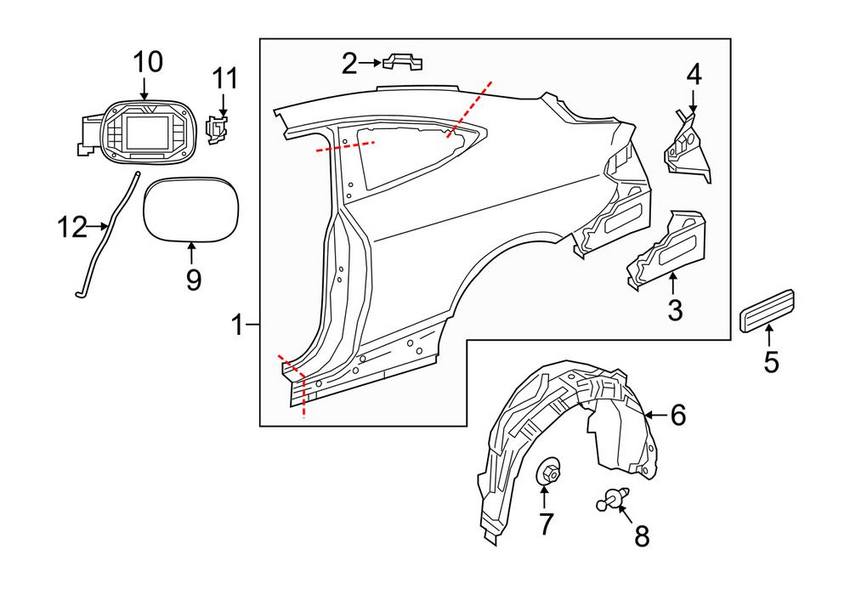 Mercedes Fuel Filler Door - Rear 2057571700